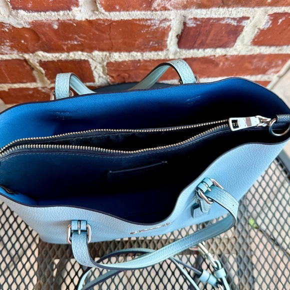 Coach Molly Tote Light Blue Pebbled Leather Tote Bag/Shoulder/Crossbody - Picture 3 of 5